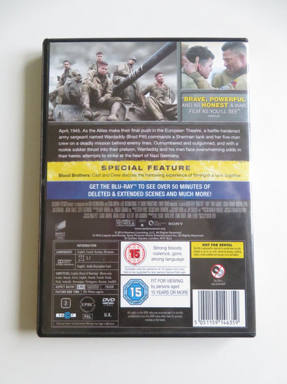 FURY (DVD) BRAD PITT SHIA LABEOUF 2014 REGION 2 Movie posters