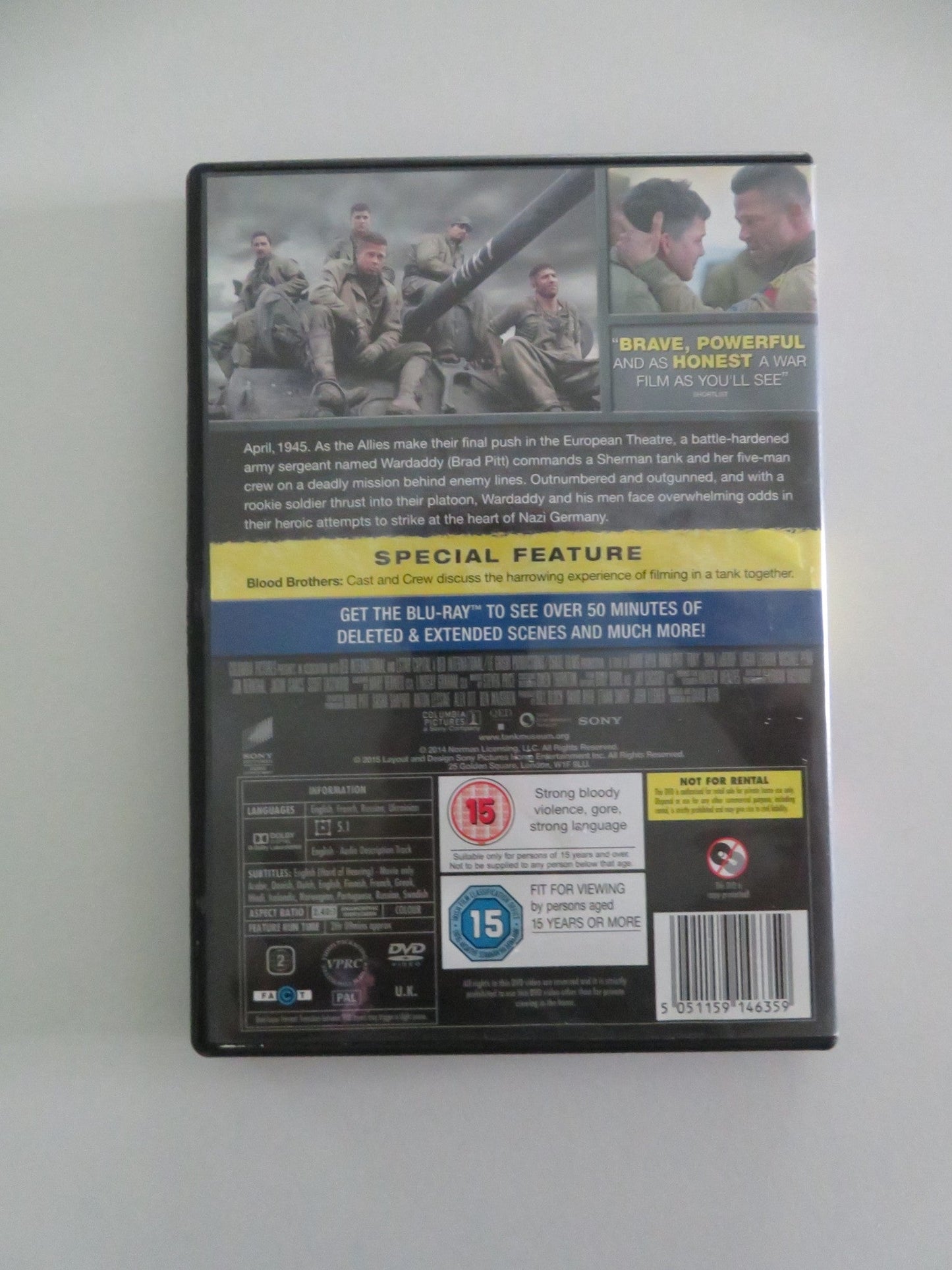 FURY (DVD) BRAD PITT SHIA LABEOUF 2014 REGION 2 Movie posters