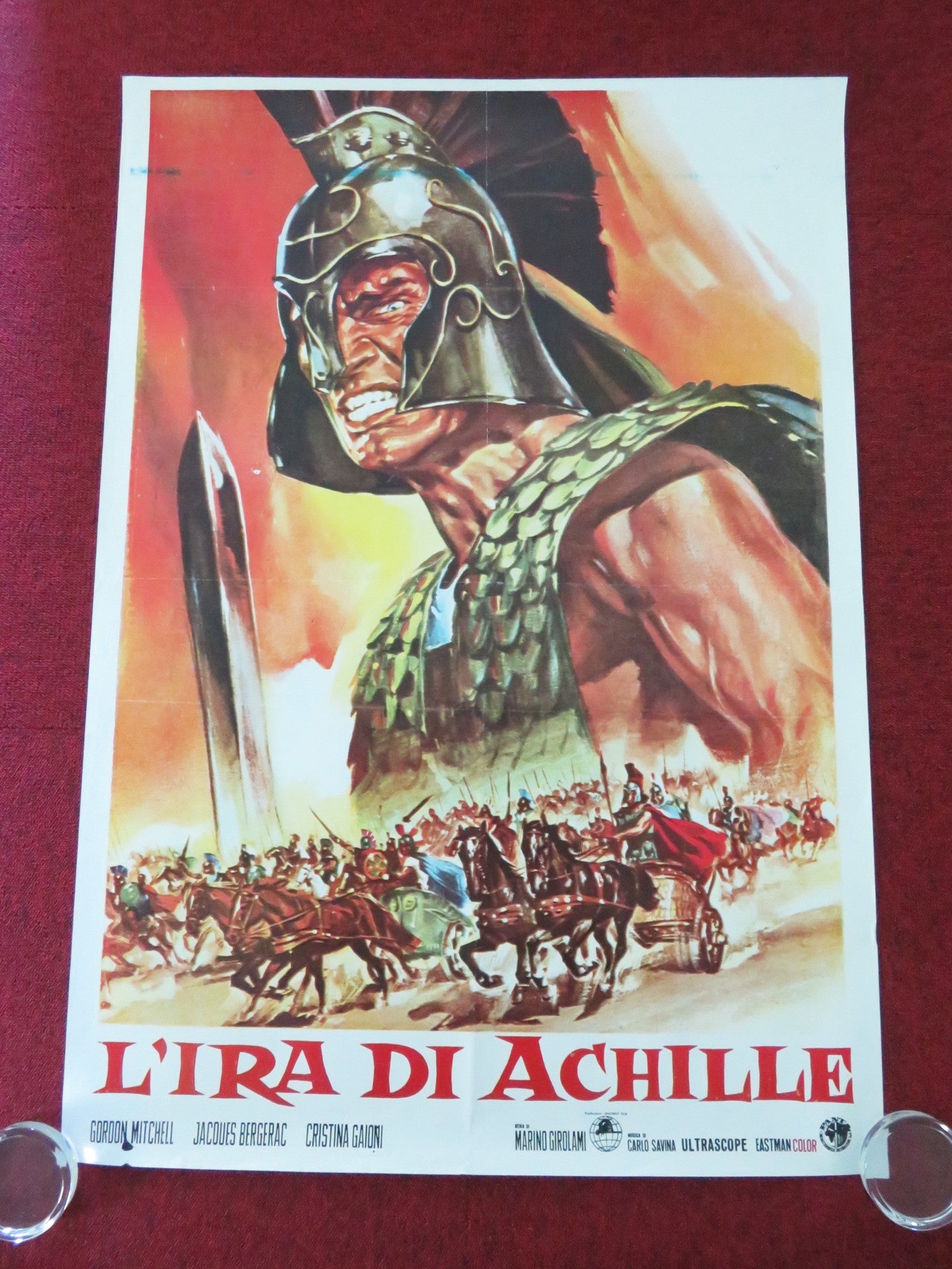 FURY OF ACHILLES ITALIAN FOGLIO POSTER GORDON MITCHELL JACQUES BERGERAC R1962 Movie posters