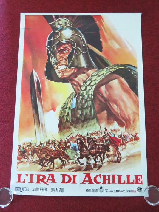 FURY OF ACHILLES ITALIAN FOGLIO POSTER GORDON MITCHELL JACQUES BERGERAC R1962 Movie posters