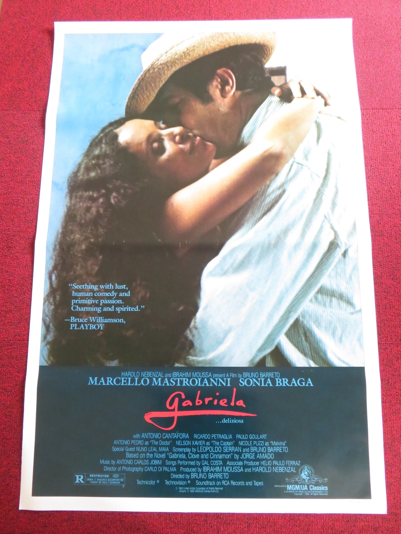 GABRIELA US ONE SHEET ROLLED POSTER SONIA BRAGA MARCELLO MASTROIANNI 1983 Rendezvous Cinema Movie posters