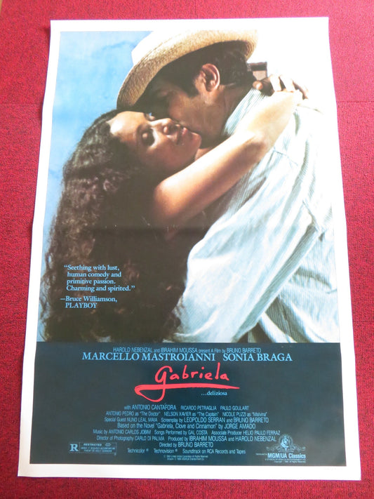 GABRIELA US ONE SHEET ROLLED POSTER SONIA BRAGA MARCELLO MASTROIANNI 1983 Rendezvous Cinema Movie posters