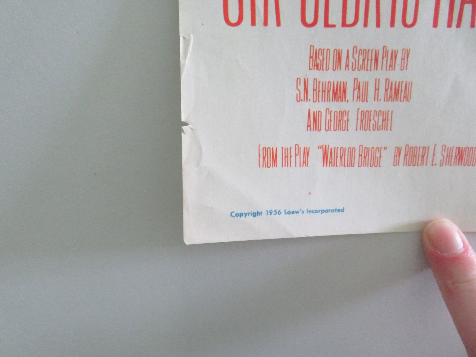 Gaby US Insert Poster Leslie Caron John Kerr 1956 Movie posters