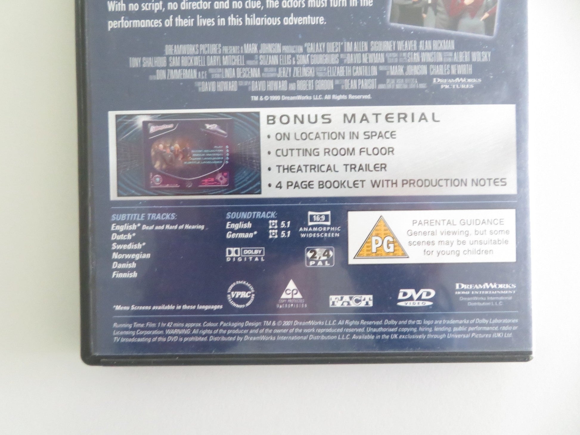 GALAXY QUEST (DVD) TIM ALLEN SIGOURNEY WEAVER 1999 REGION 2, 4 Movie posters