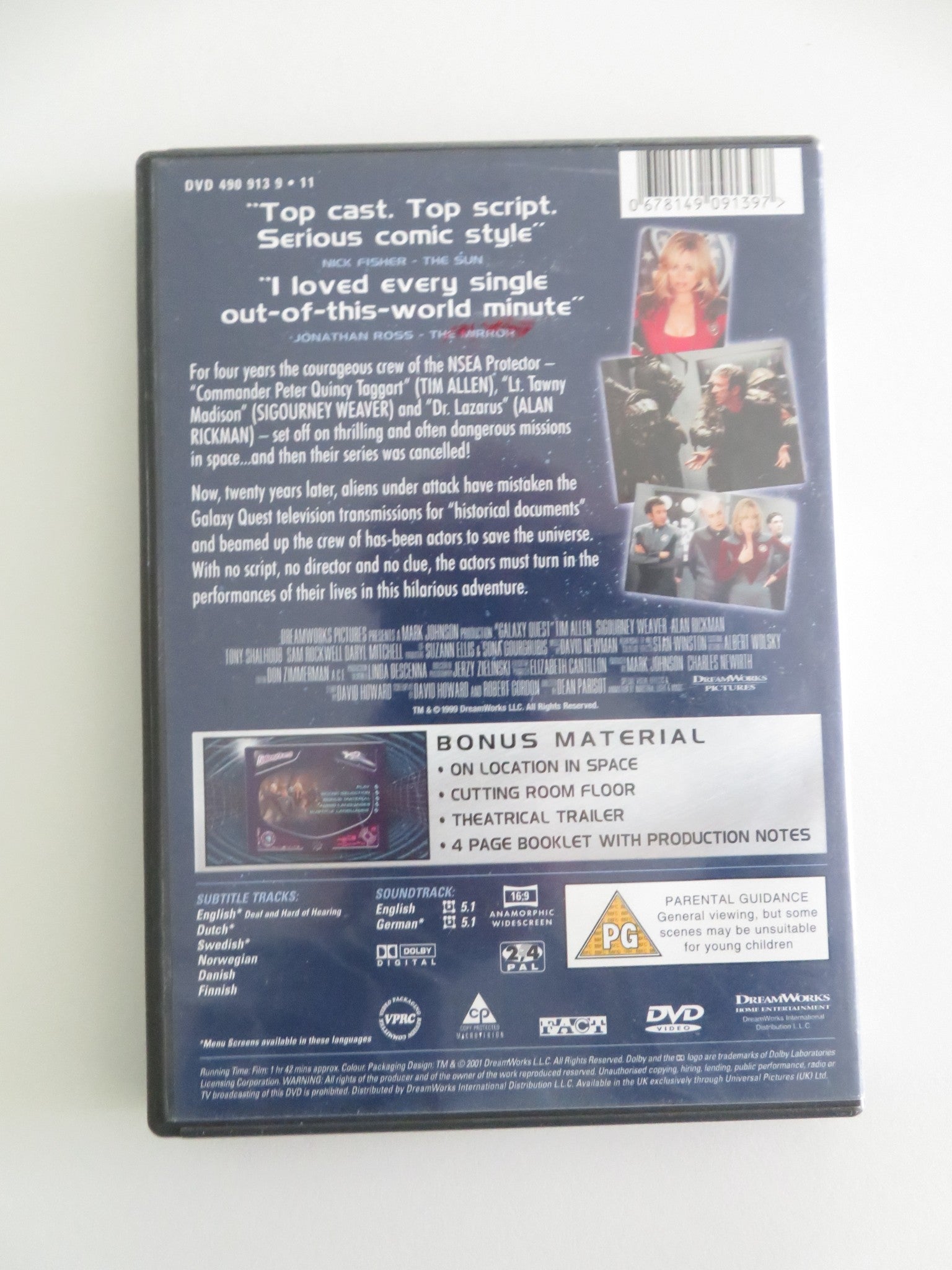 GALAXY QUEST (DVD) TIM ALLEN SIGOURNEY WEAVER 1999 REGION 2, 4 Movie posters