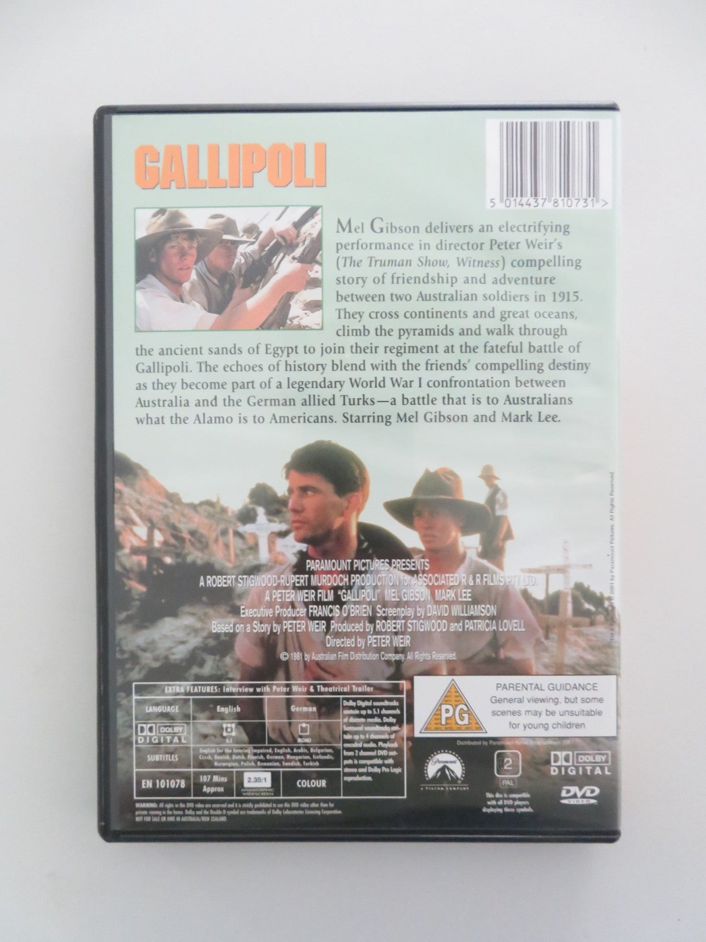 GALLIPOLI (DVD) MEL GIBSON MARK LEE 1981 REGION 2 Movie posters