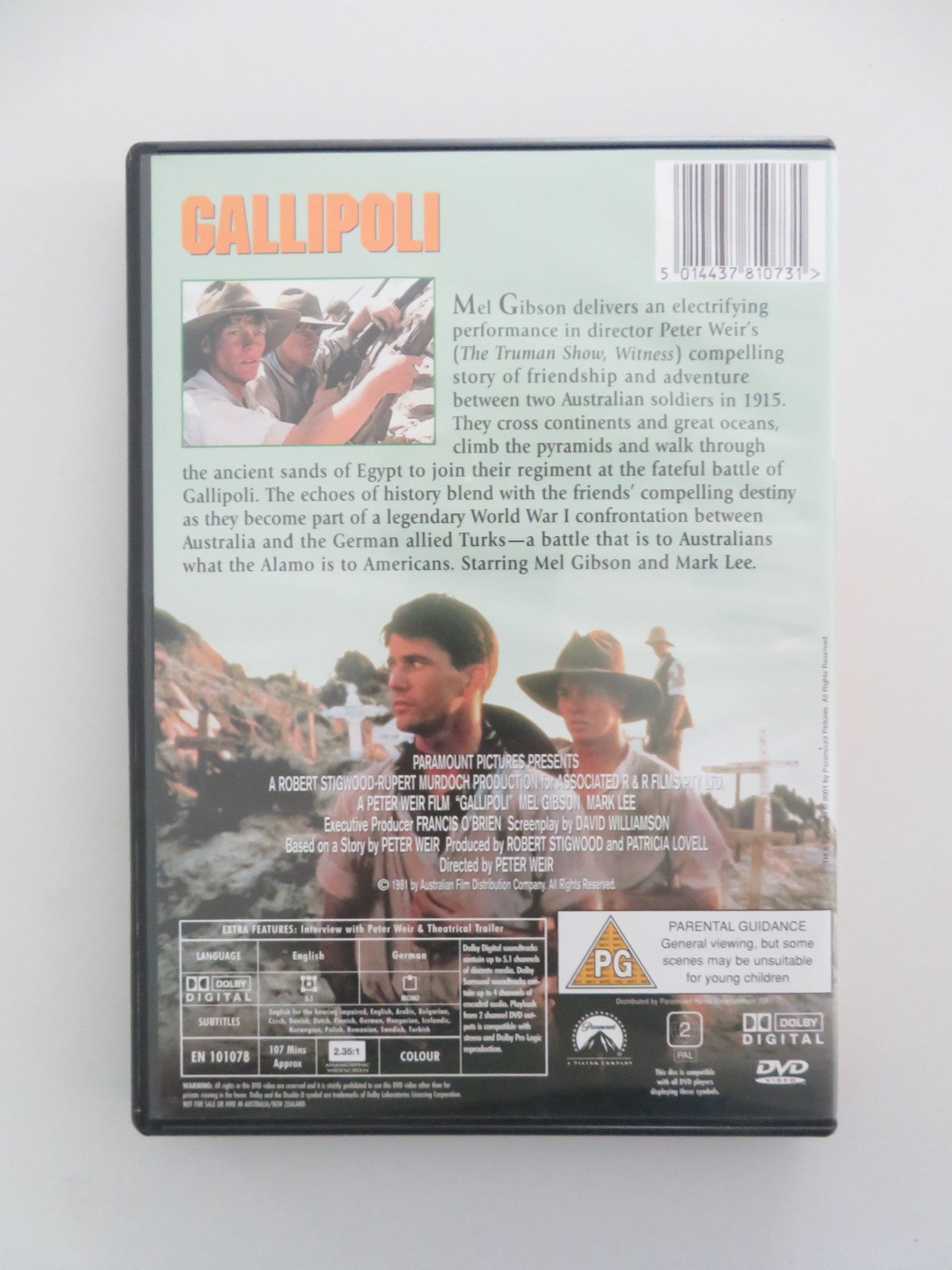 GALLIPOLI (DVD) MEL GIBSON MARK LEE 1981 REGION 2 Movie posters
