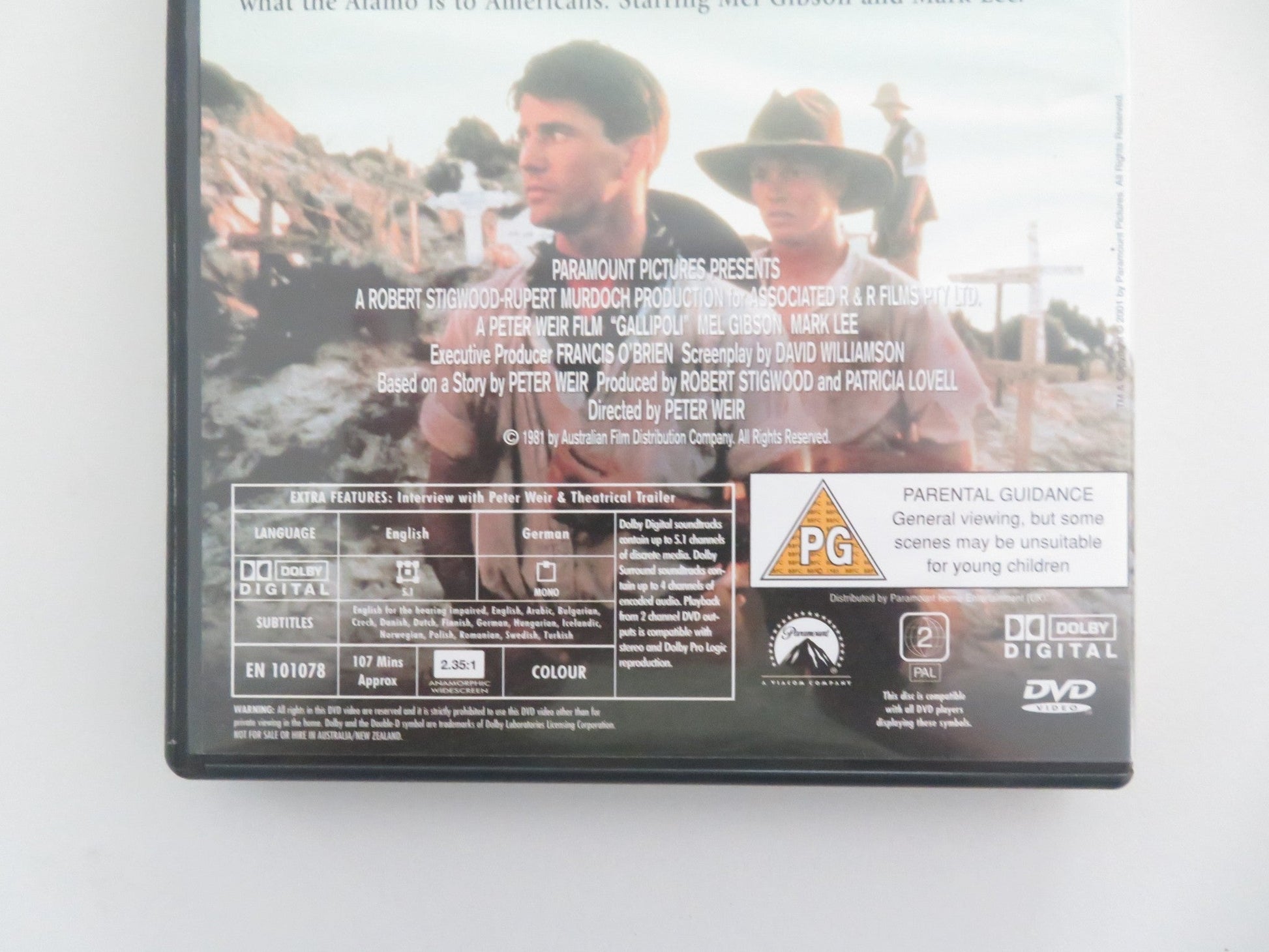 GALLIPOLI (DVD) MEL GIBSON MARK LEE 1981 REGION 2 Movie posters