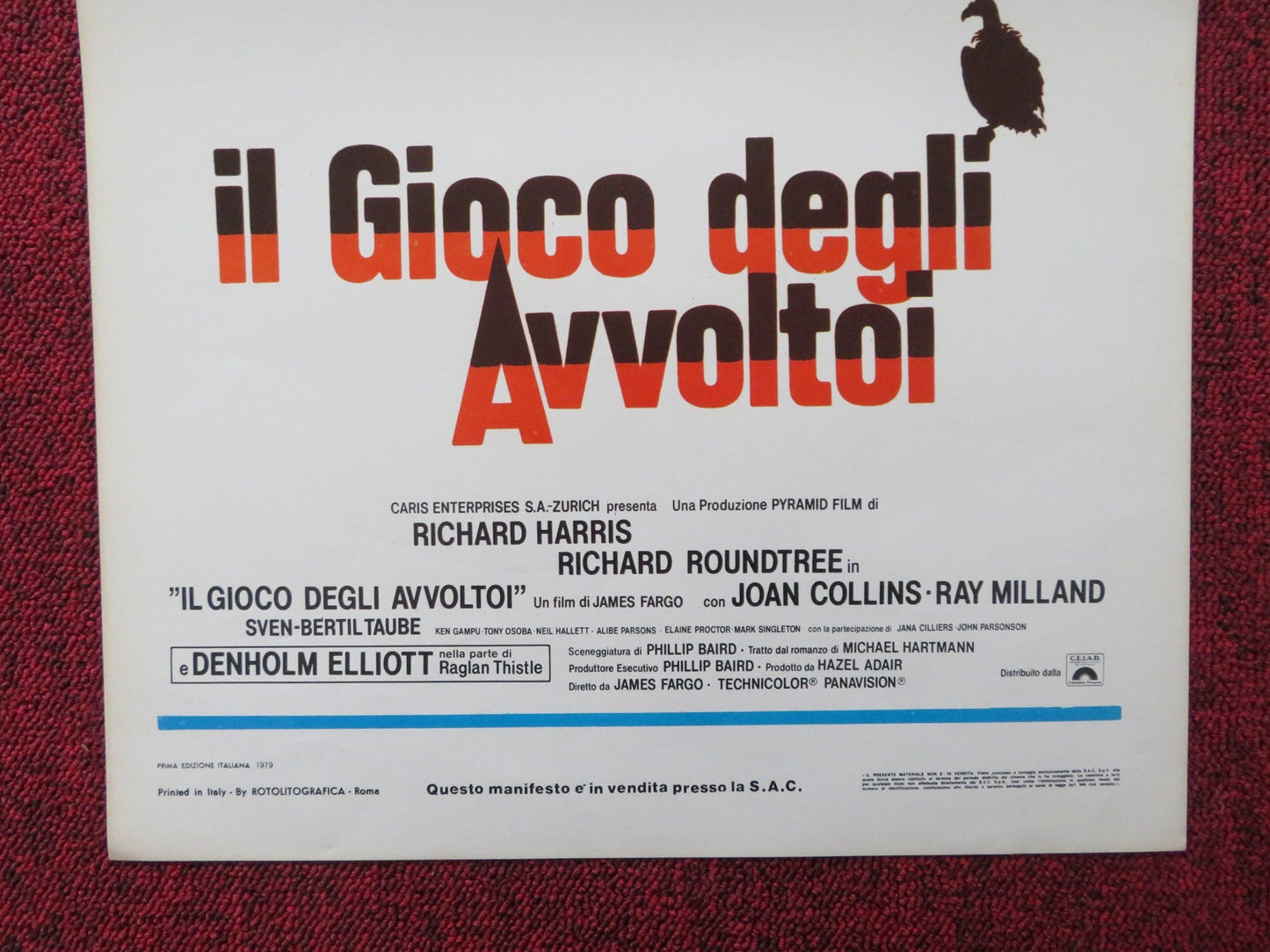 GAME FOR VULTURES ITALIAN LOCANDINA POSTER RICHARD HARRIS RICHARD ROUNDTREE 1979 Rendezvous Cinema Movie posters