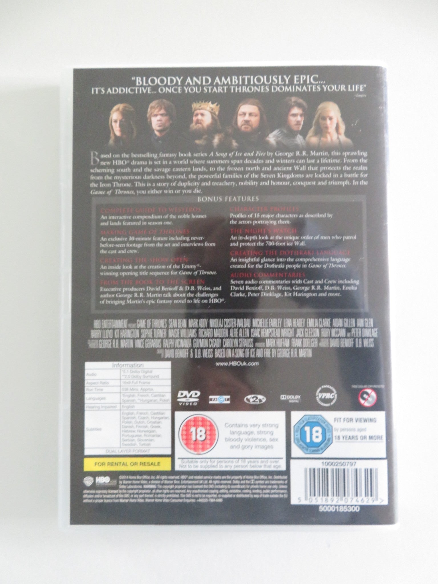 Game of Thrones - The Complete First Season - B (DVD) Sean Bean 2011 Region 2 Movie posters