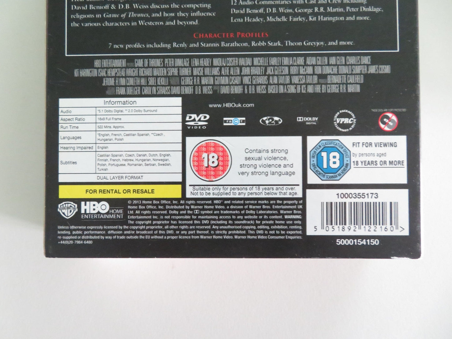 Game Of Thrones - The Complete Second Season (DVD BoxSet) 2012 Region 2 Movie posters