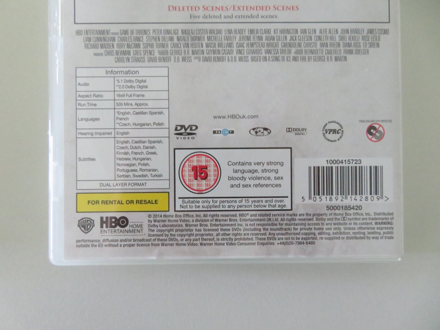 Game of Thrones The Complete Third Season - B (DVD BoxSet) Dinklage 2013 Region 2 Movie posters