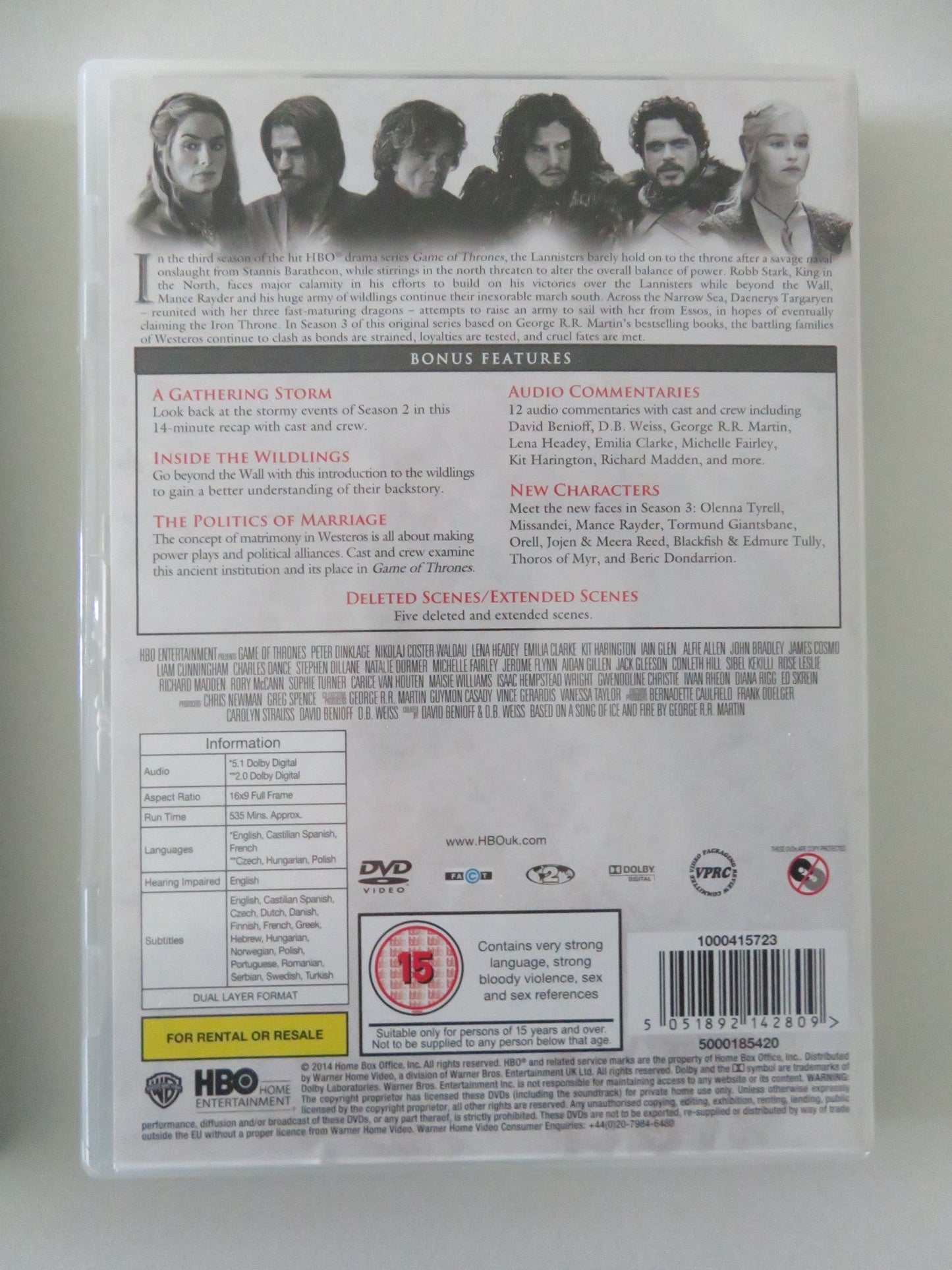 Game of Thrones The Complete Third Season - B (DVD BoxSet) Dinklage 2013 Region 2 Movie posters