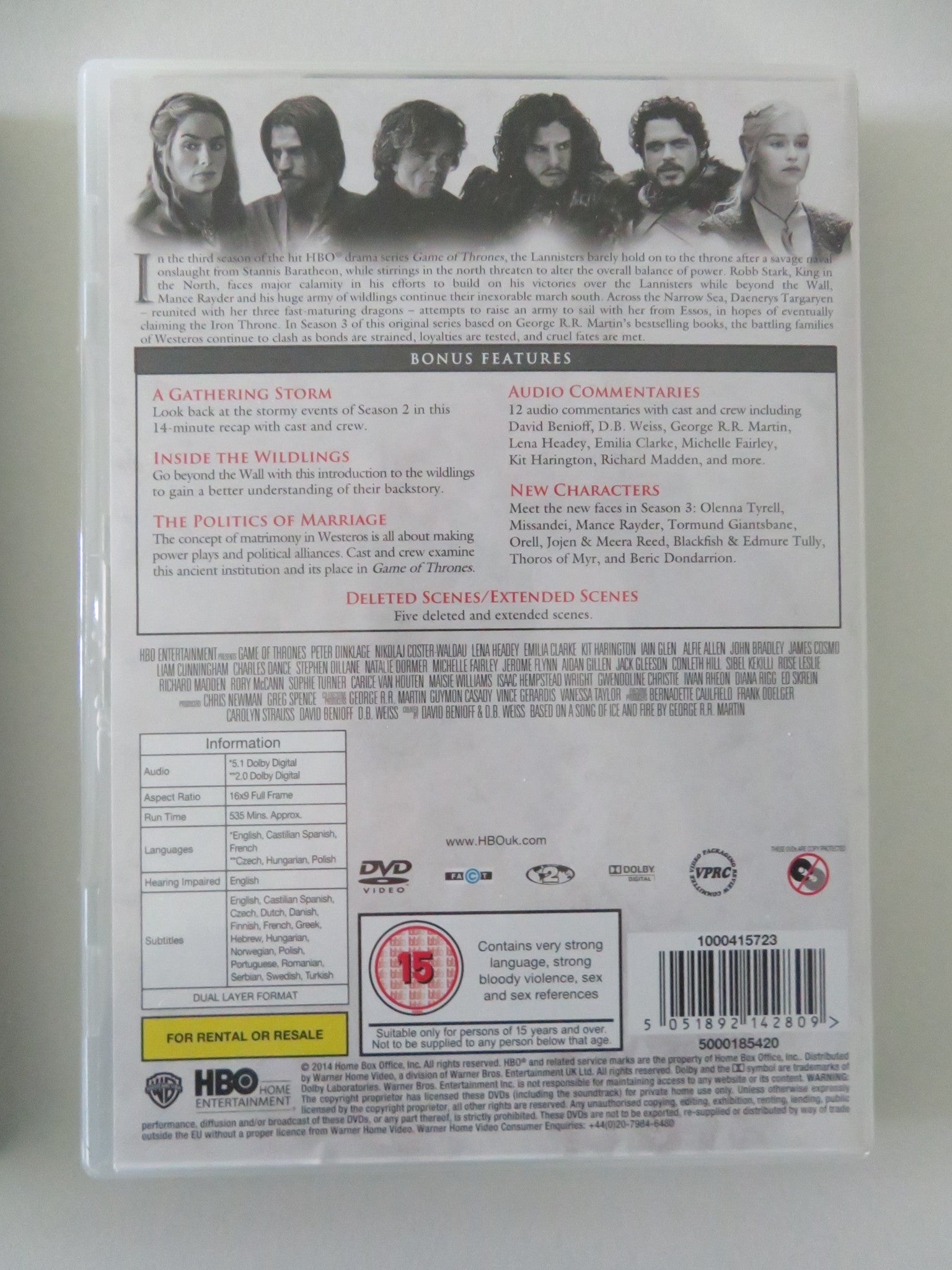Game of Thrones The Complete Third Season - B (DVD BoxSet) Dinklage 2013 Region 2 Movie posters