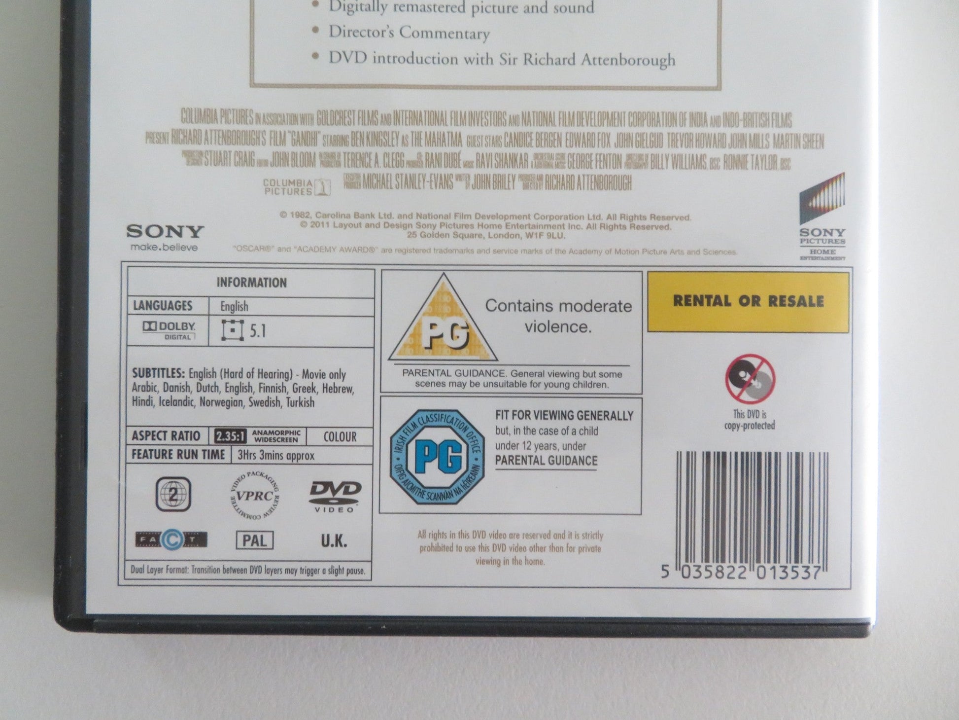 GANDHI (DVD) BEN KINGSLEY EDWARD FOX 1982 REGION 2 Movie posters