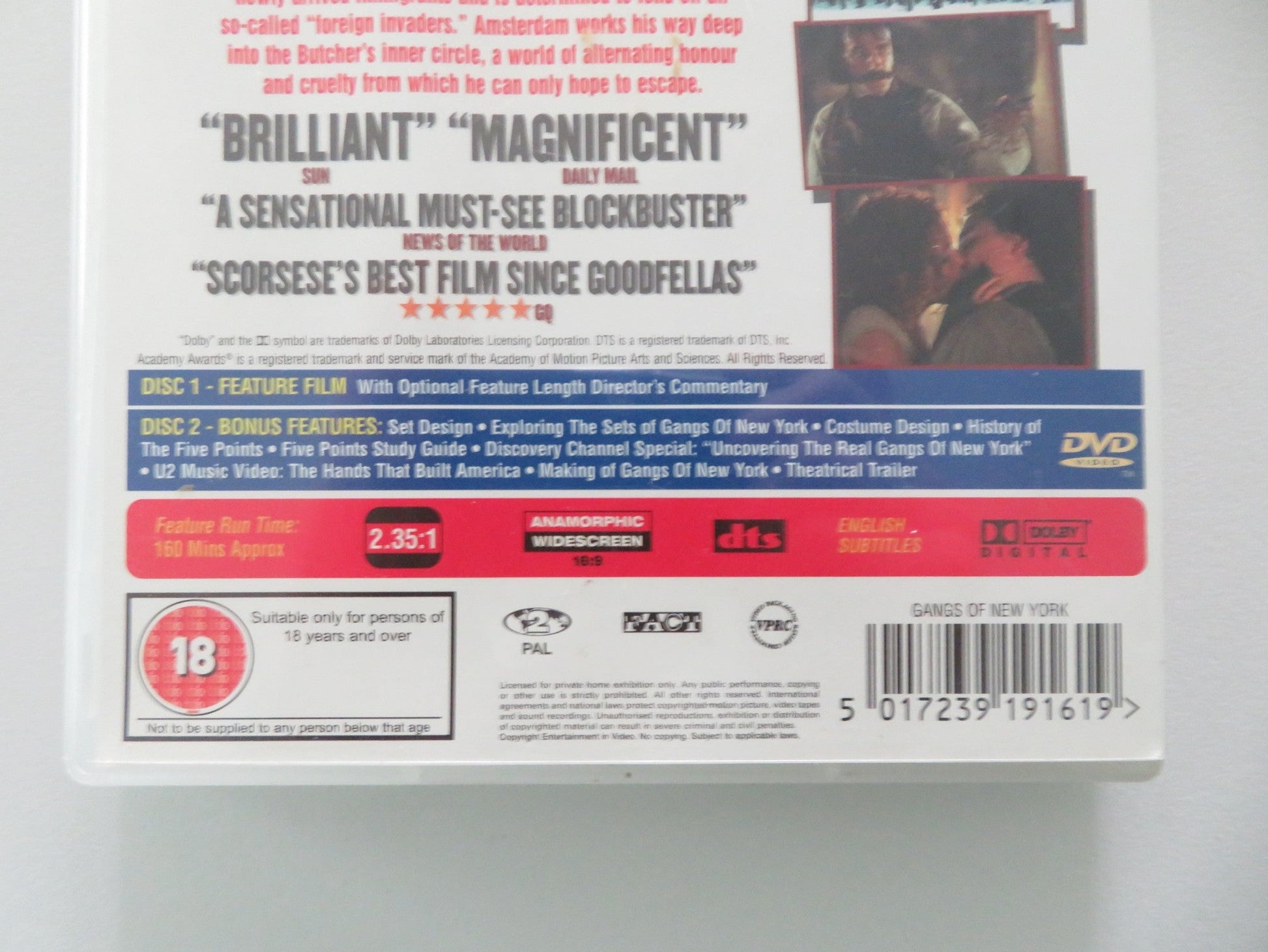 Gangs of New York - 2 disc set (DVD) Leonardo DiCaprio 2002 Region 2 Movie posters