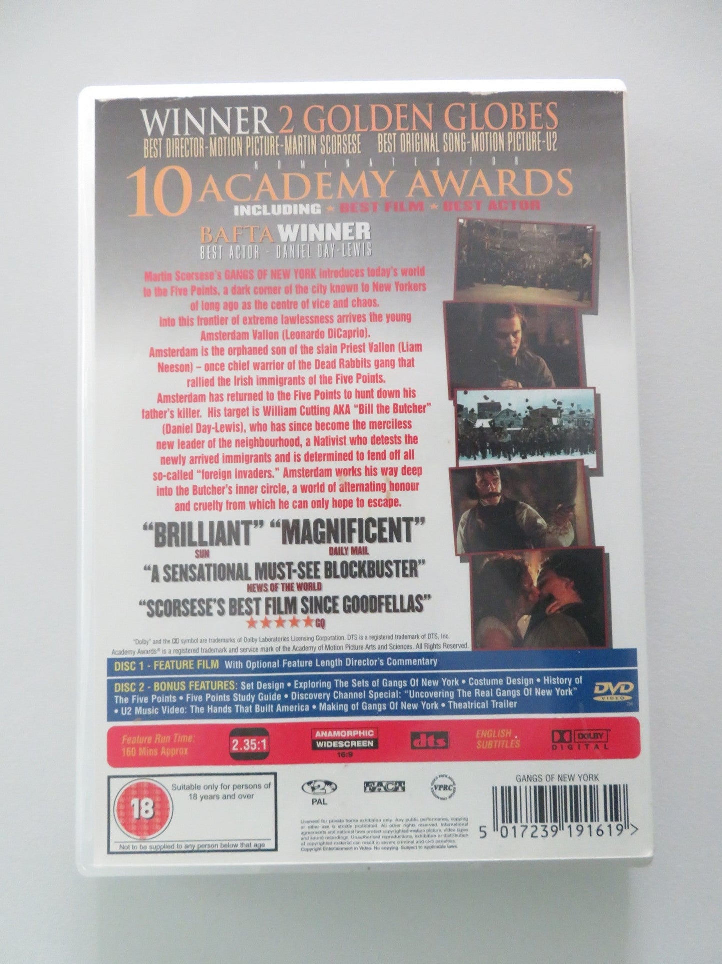 Gangs of New York - 2 disc set (DVD) Leonardo DiCaprio 2002 Region 2 Movie posters