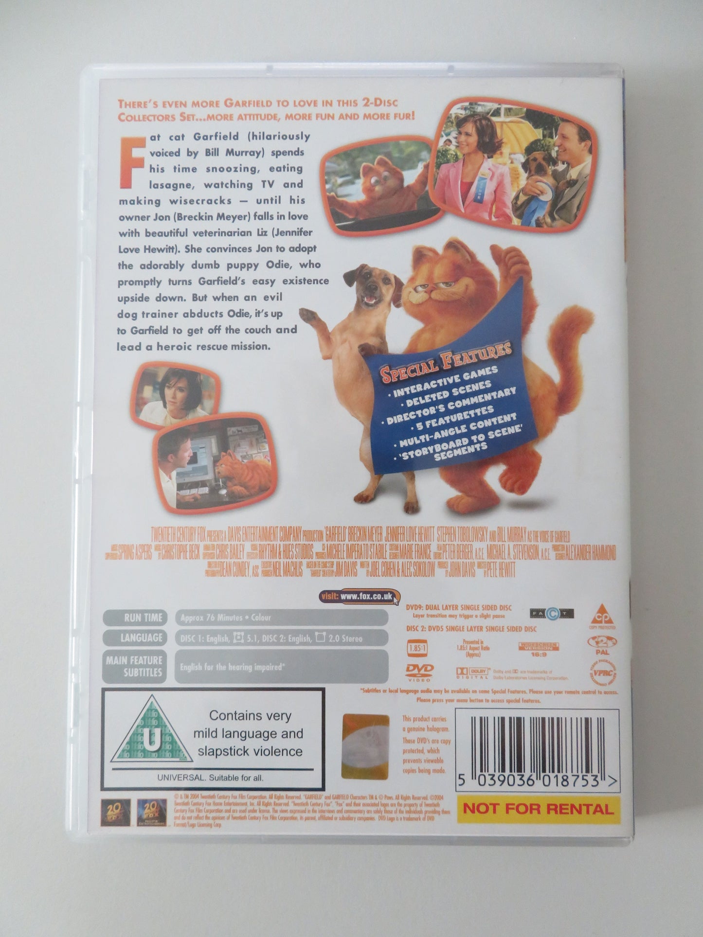 Garfield: The Movie - 2 Disc Special Edition (DVD) Bill Murray 2004 Region 2 Movie posters