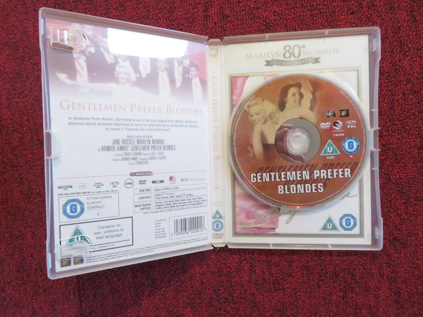 GENTLEMEN PREFER BLONDES (DVD) MARILYN MONROE JANE RUSSELL 1953 REGION 2 Rendezvous Cinema Movie posters