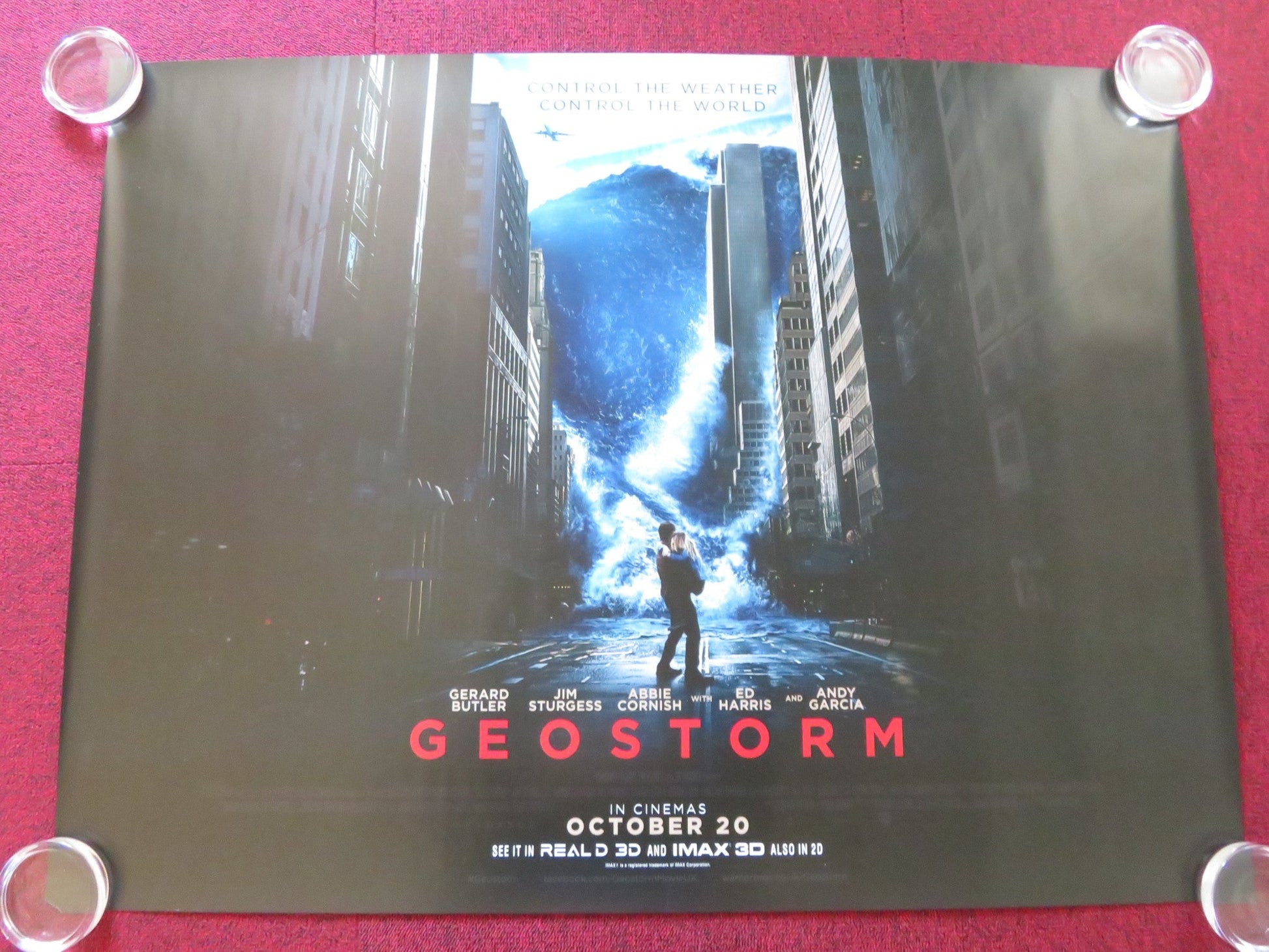 GEOSTORM UK QUAD ROLLED POSTER GERARD BUTLER ED HARRIS 2017 Rendezvous Cinema Movie posters