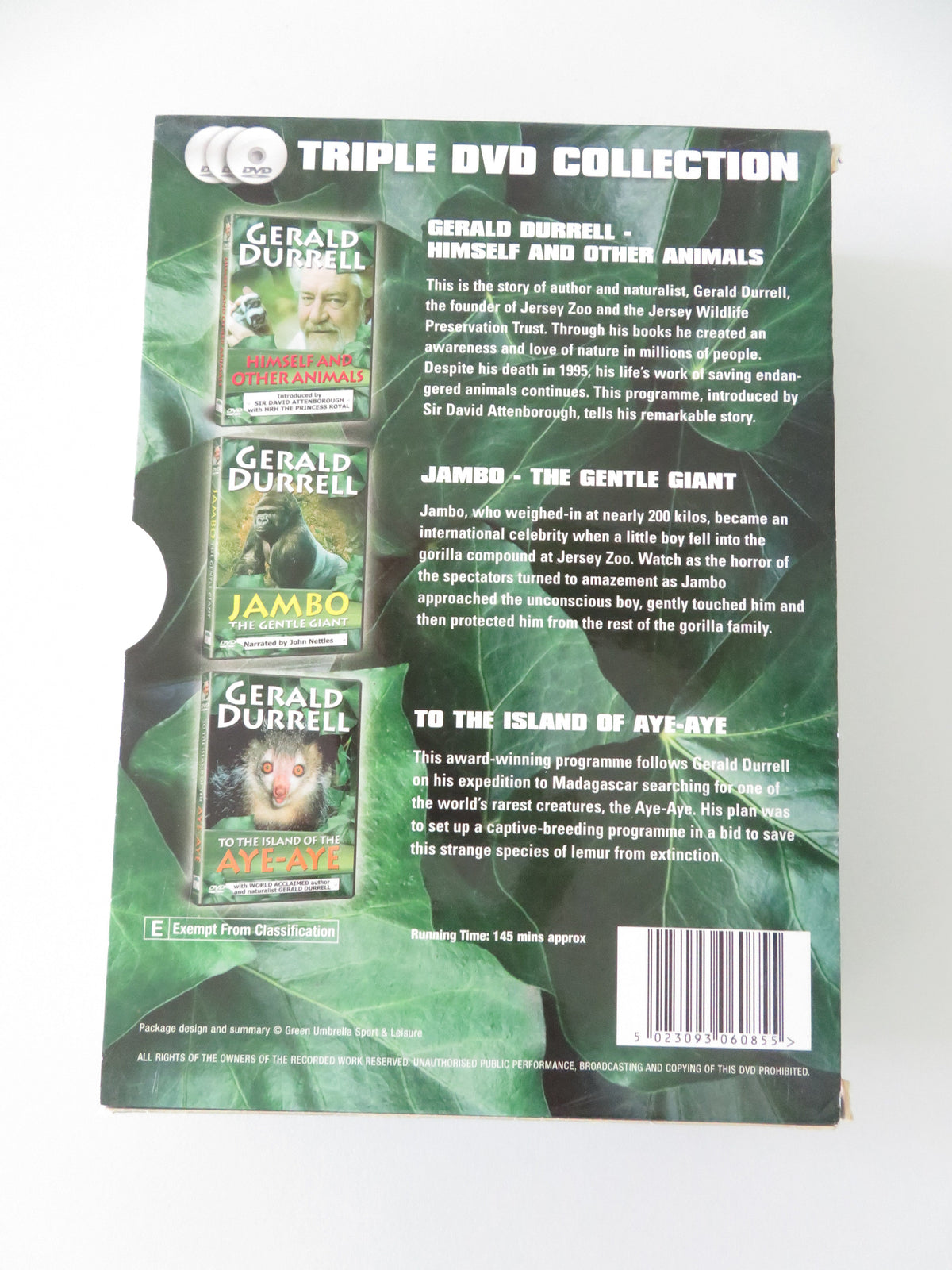 Gerald Durrell Triple DVD Collection (DVD BoxSet) D. Attenborough 2004 Region 2 Movie posters