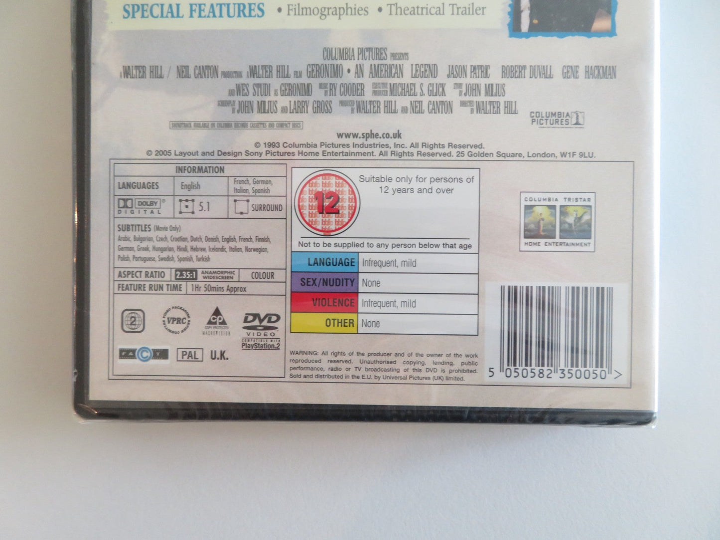 GERONIMO: AN AMERICAN LEGEND (DVD) GENE HACKMAN ROBERT DUVALL 1993 REGION 2 Rendezvous Cinema Movie posters