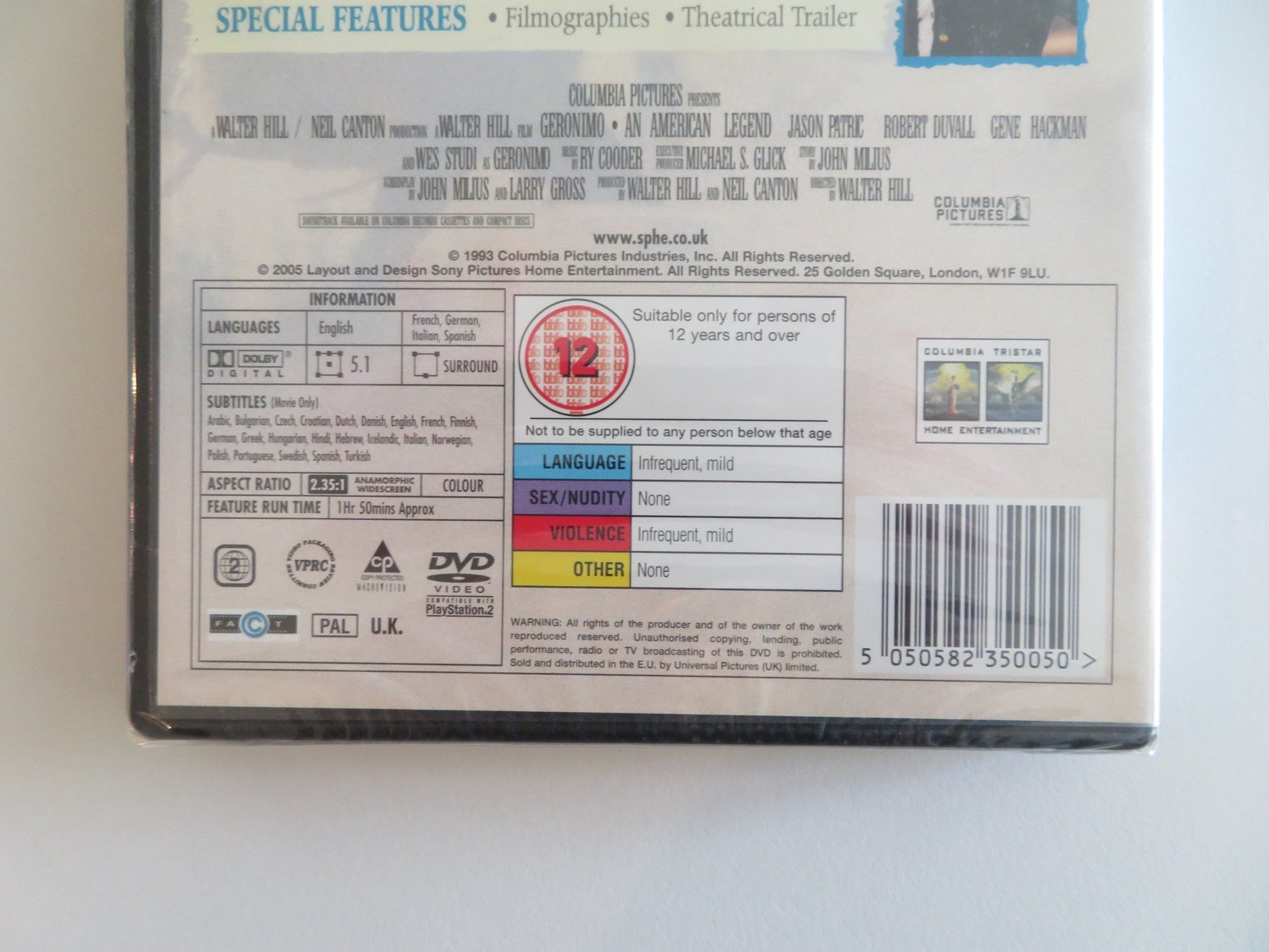 GERONIMO: AN AMERICAN LEGEND (DVD) GENE HACKMAN ROBERT DUVALL 1993 REGION 2 Rendezvous Cinema Movie posters