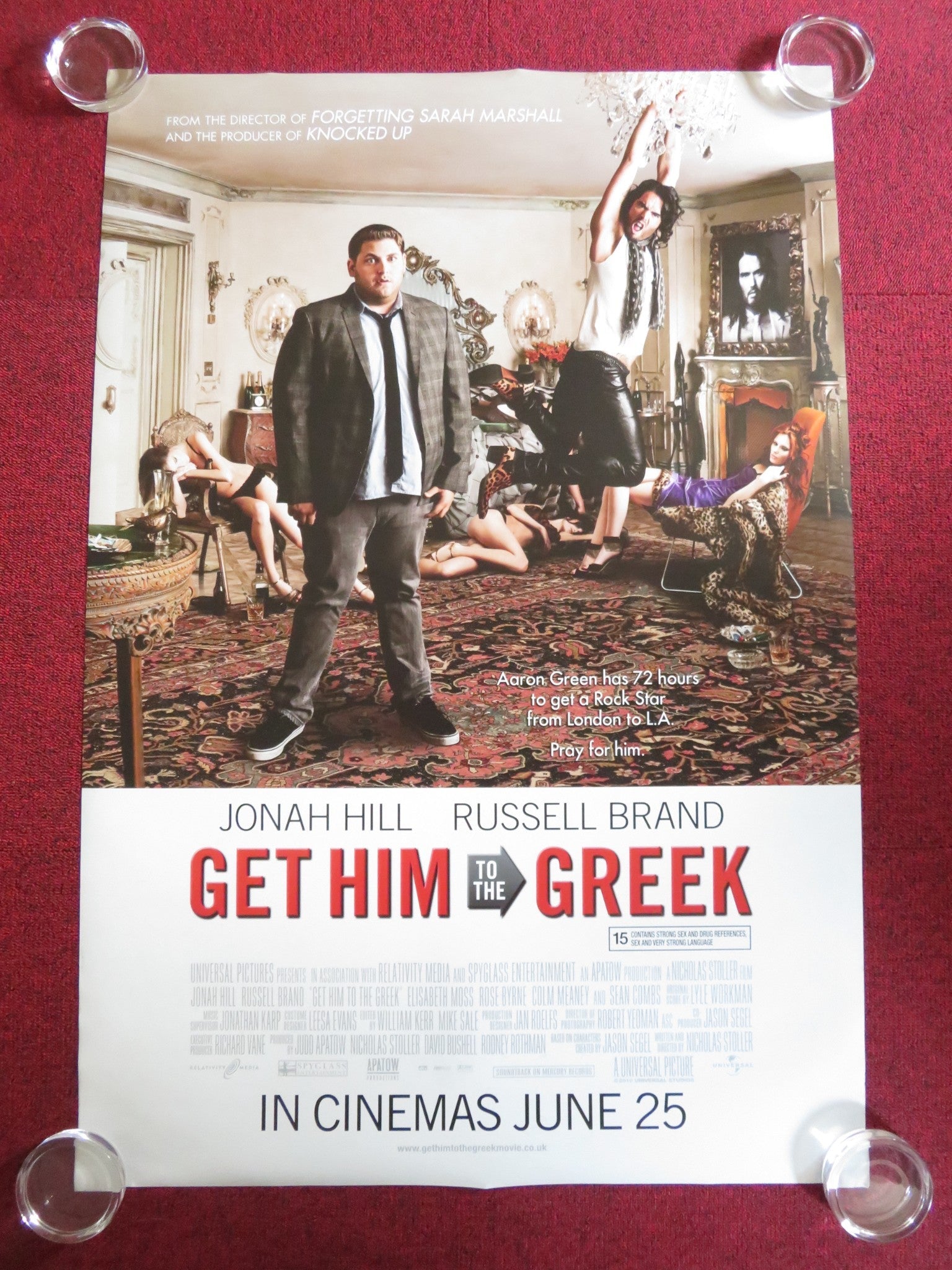 GET HIM TO THE GREEK US ONE SHEET ROLLED POSTER RUSSELL BRAND ROSE BYRNE 2010 Rendezvous Cinema Movie posters