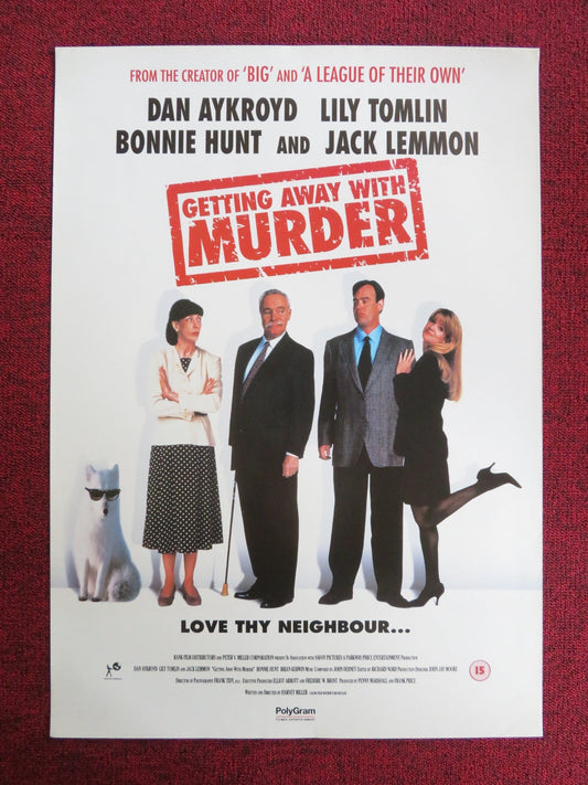 GETTING AWAY WITH MURDER VHS VIDEO POSTER DAN AYKROYD LILY TOMLIN 1996 Rendezvous Cinema Movie posters