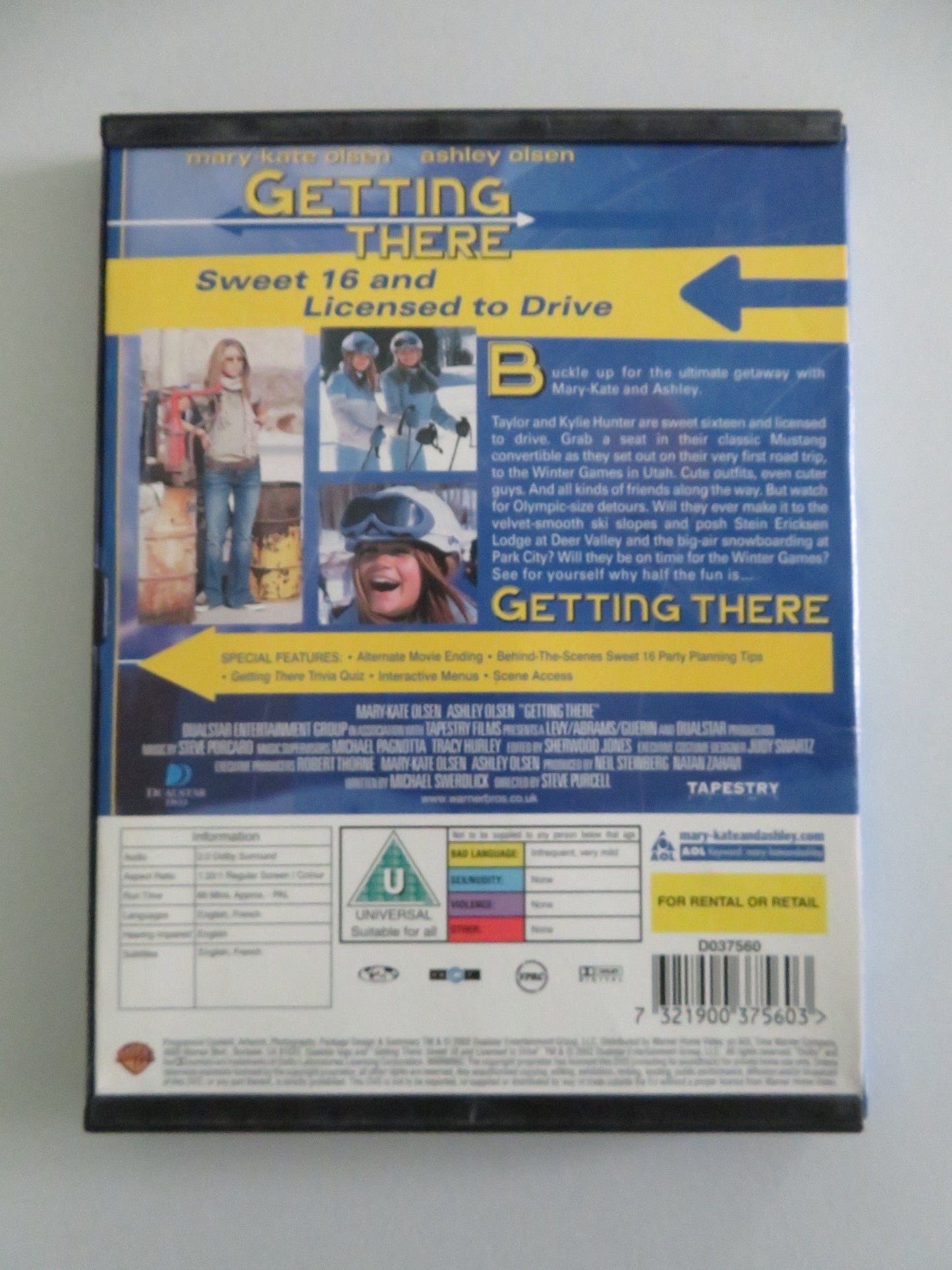 Getting there (DVD) Mary - Kate Olsen Ashley Olsen 2002 Region 2 Movie posters