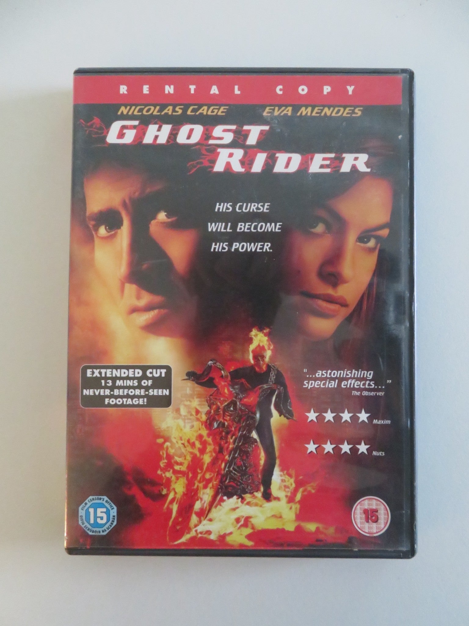 GHOST RIDER - EXTENDED CUT (DVD) NICOLAS CAGE EVA MENDES 2007 REGION 2 Movie posters
