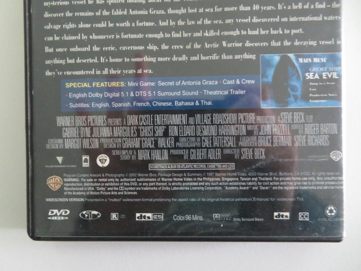 GHOST SHIP (DVD) GABRIEL BYRNE KARL URBAN 2002 REGION 1 Movie posters