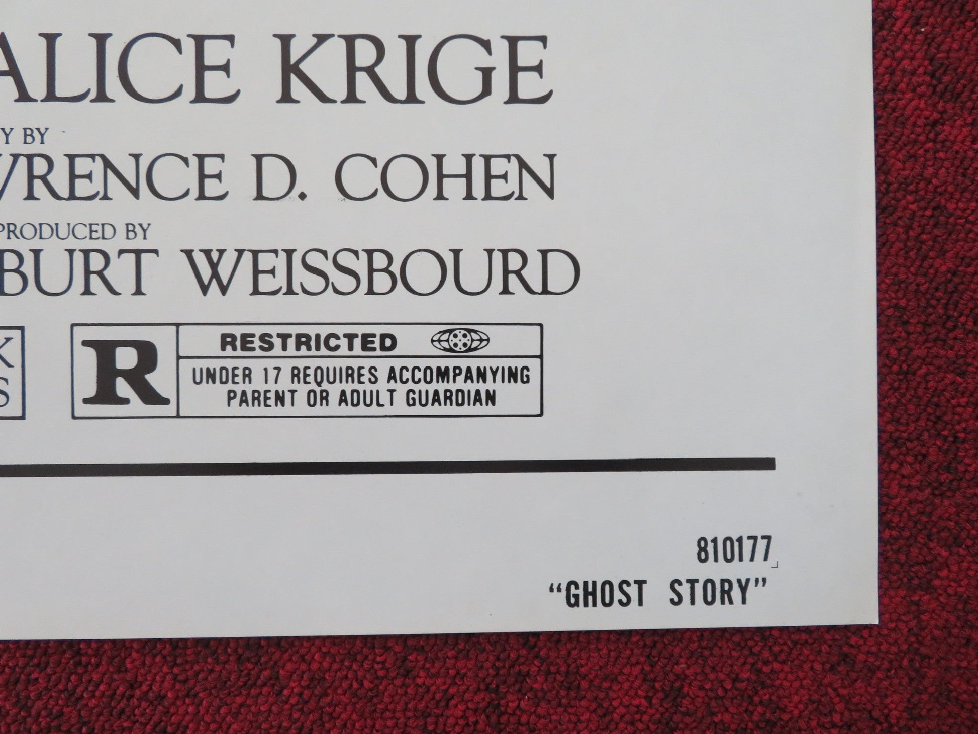 GHOST STORY FOLDED US ONE SHEET POSTER FRED ASTAIRE MELVYN DOUGLAS 1981 Movie posters