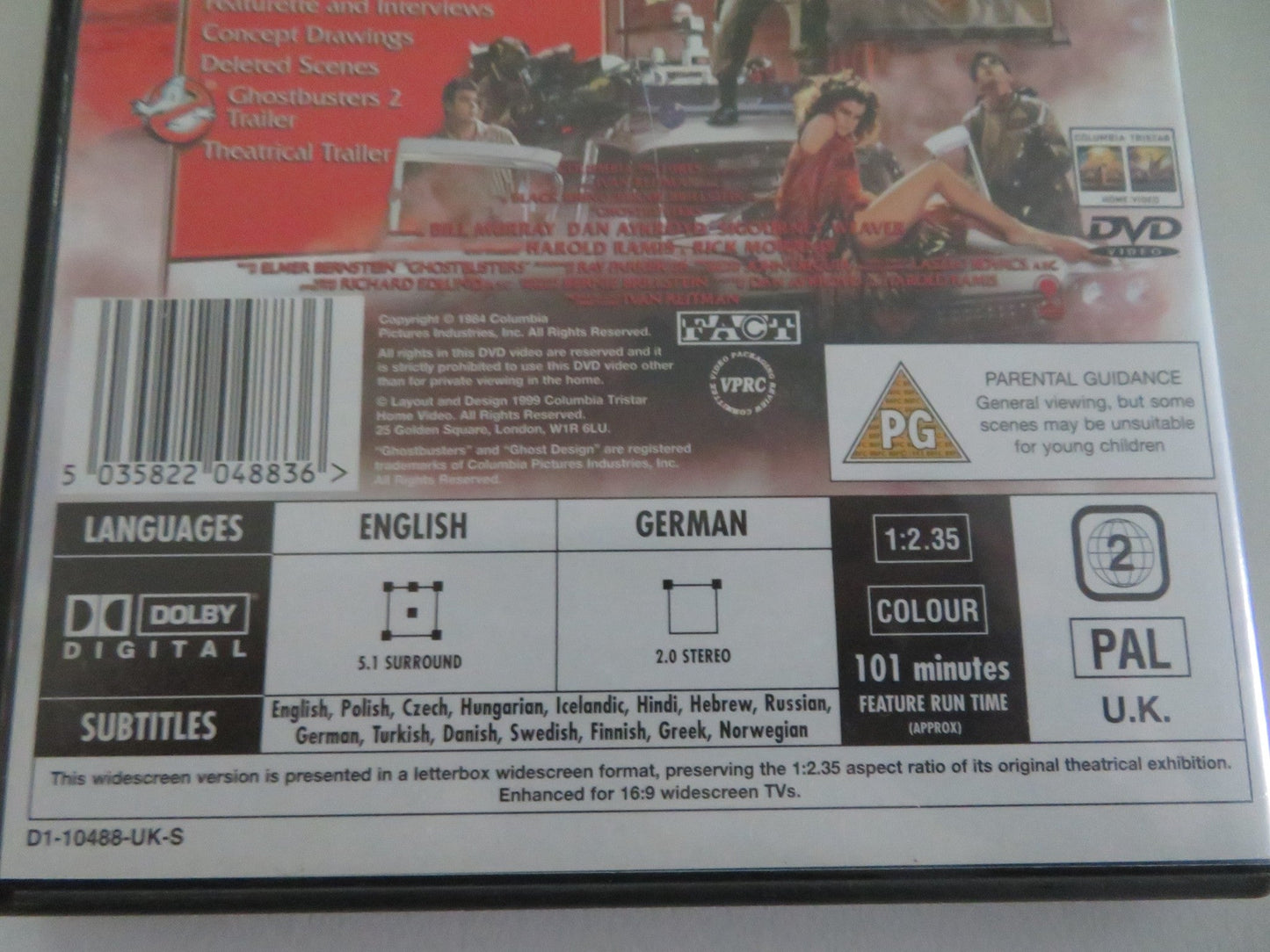 GHOSTBUSTERS - 15TH ANNIVERSARY EDITION (DVD) AYKROYD MURRAY 1984 REGION 2 Movie posters
