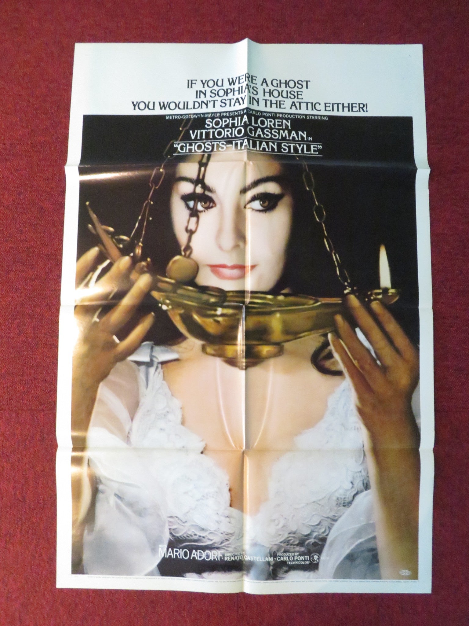 GHOSTS, ITALIAN STYLE FOLDED US ONE SHEET POSTER SOPHIA LOREN V. GASSMAN 1968 Rendezvous Cinema Movie posters