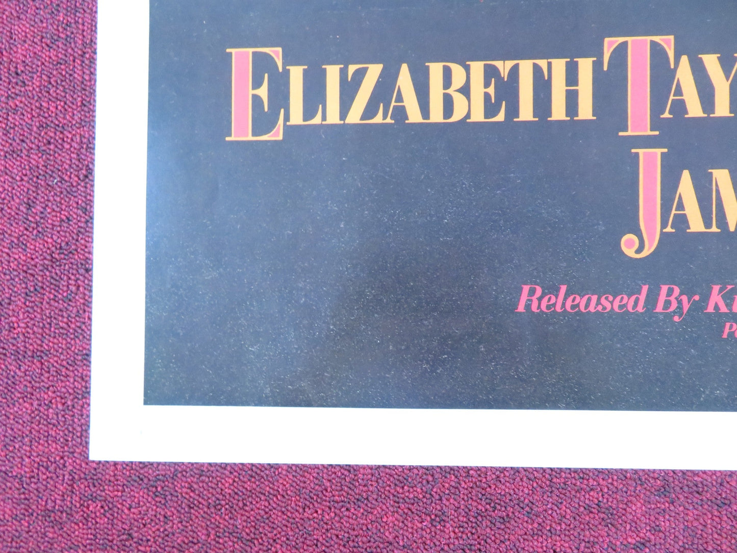 GIANT FOLDED US ONE SHEET POSTER ELIZABETH TAYLOR JAMES DEAN R1982 Rendezvous Cinema Movie posters