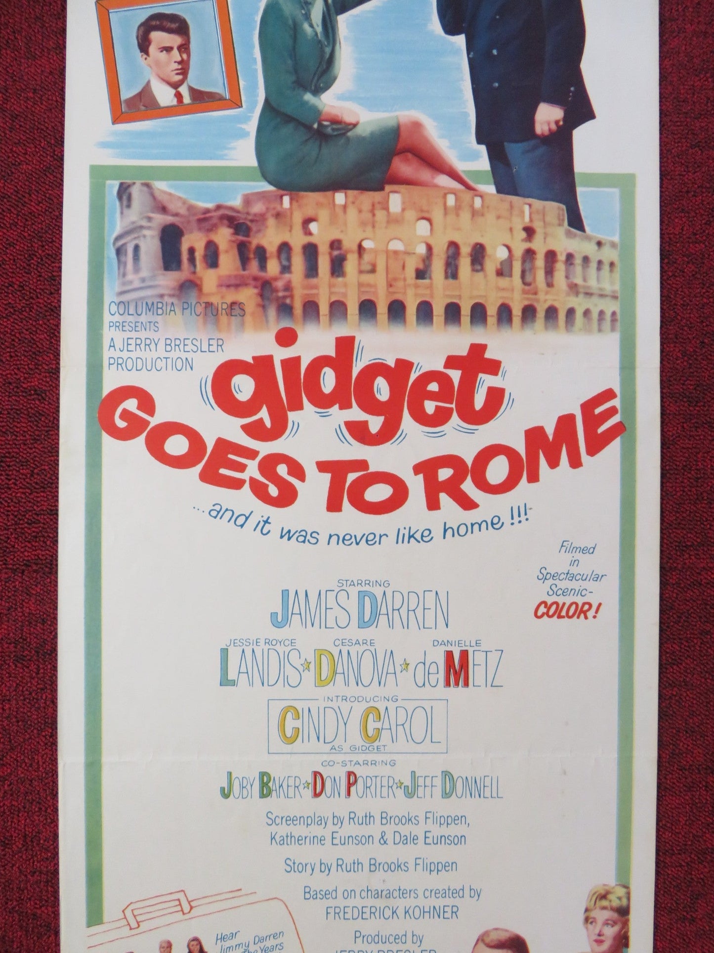 GIDGET GOES TO ROME US INSERT POSTER JAMES DARREN JESSIE ROYCE LANDS 1963 Rendezvous Cinema Movie posters