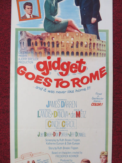 GIDGET GOES TO ROME US INSERT POSTER JAMES DARREN JESSIE ROYCE LANDS 1963 Rendezvous Cinema Movie posters