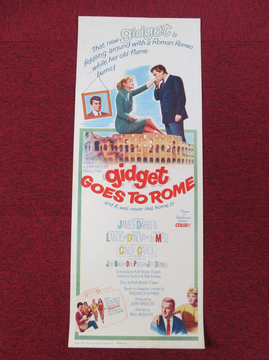 GIDGET GOES TO ROME US INSERT POSTER JAMES DARREN JESSIE ROYCE LANDS 1963 Rendezvous Cinema Movie posters