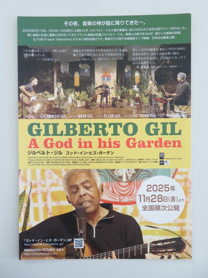 Gilberto Gil: A God In His Garden Japanese Chirashi (B5) Poster Gil 2023 Movie posters