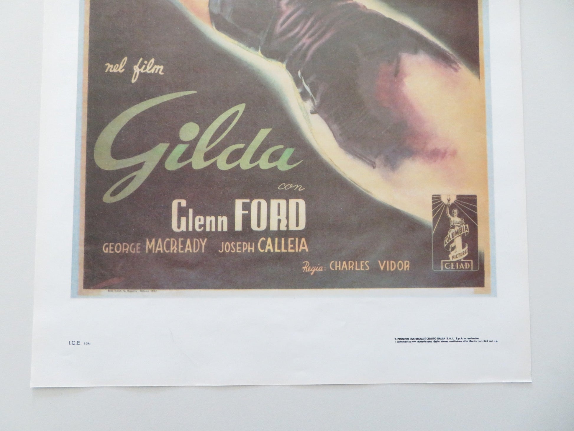 GILDA ITALIAN LOCANDINA POSTER RITA HAYWORTH GLENN FORD R2000s Movie posters