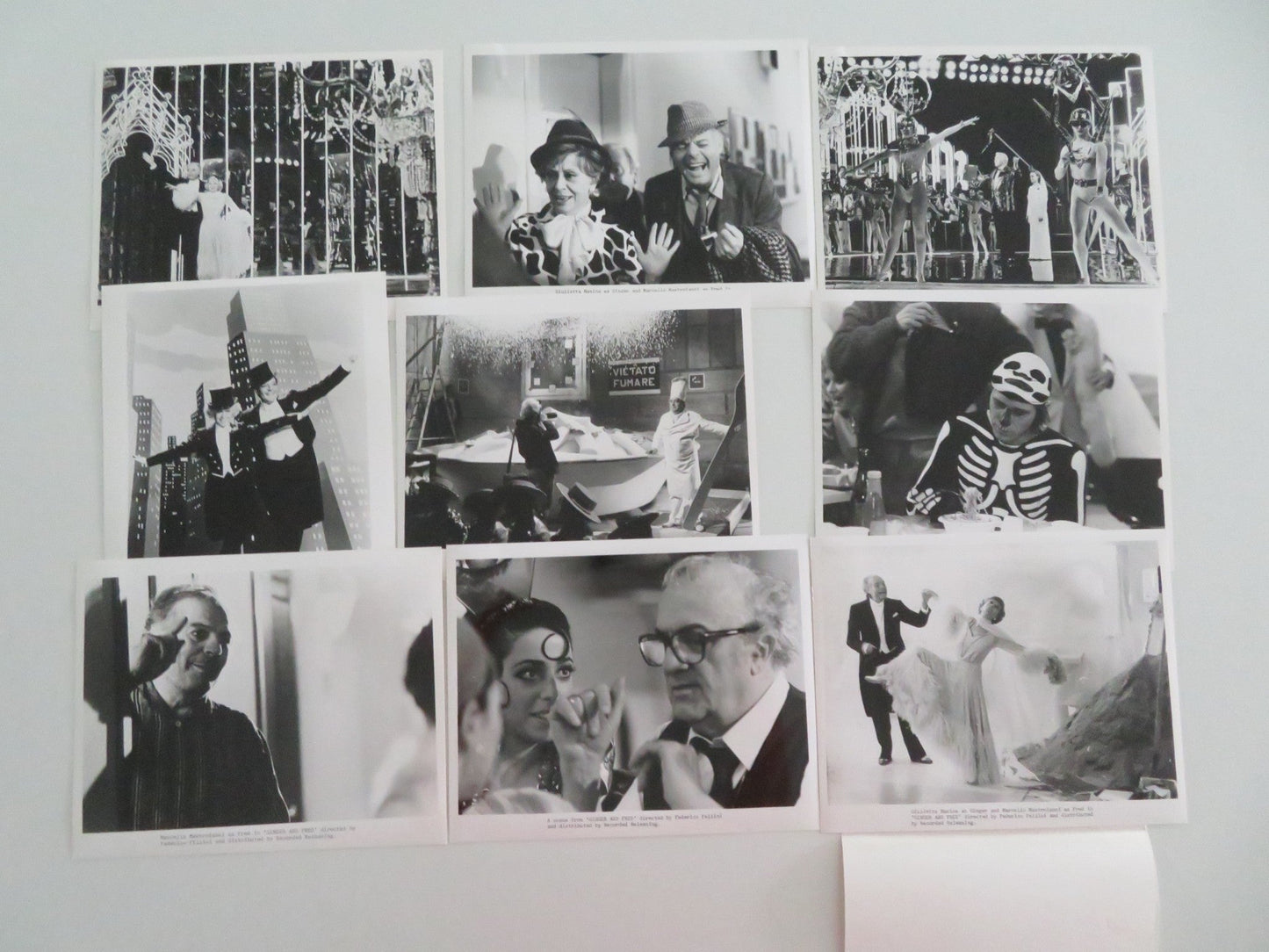 GINGER & FRED MOVIE STILL PHOTO LOT OF 9 MARCELLO MASTROIANNI G. MASINA 1986 - Rendezvous Cinema