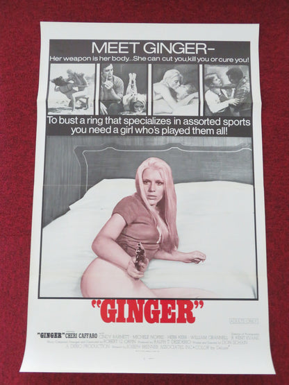 GINGER US TRI - FOLDED ONE SHEET ROLLED POSTER CHERI CAFFARO DUANE TUCKER 1971 Movie posters