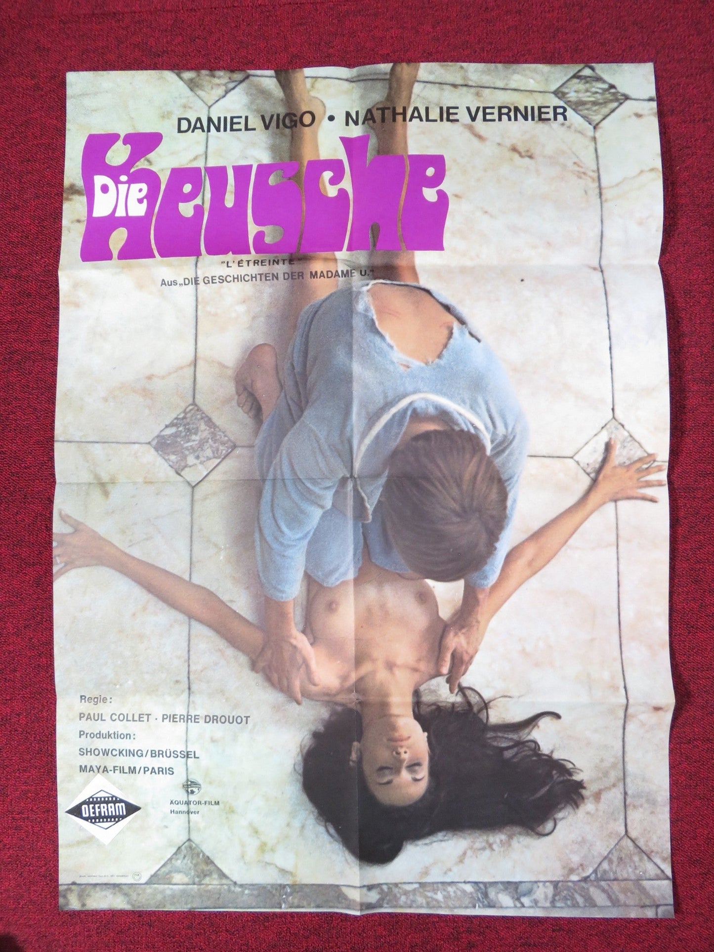 GISELLE GERMAN A1 POSTER FOLDED DANIEL VIGO NATHALIE VERNIER 1969 Rendezvous Cinema Movie posters