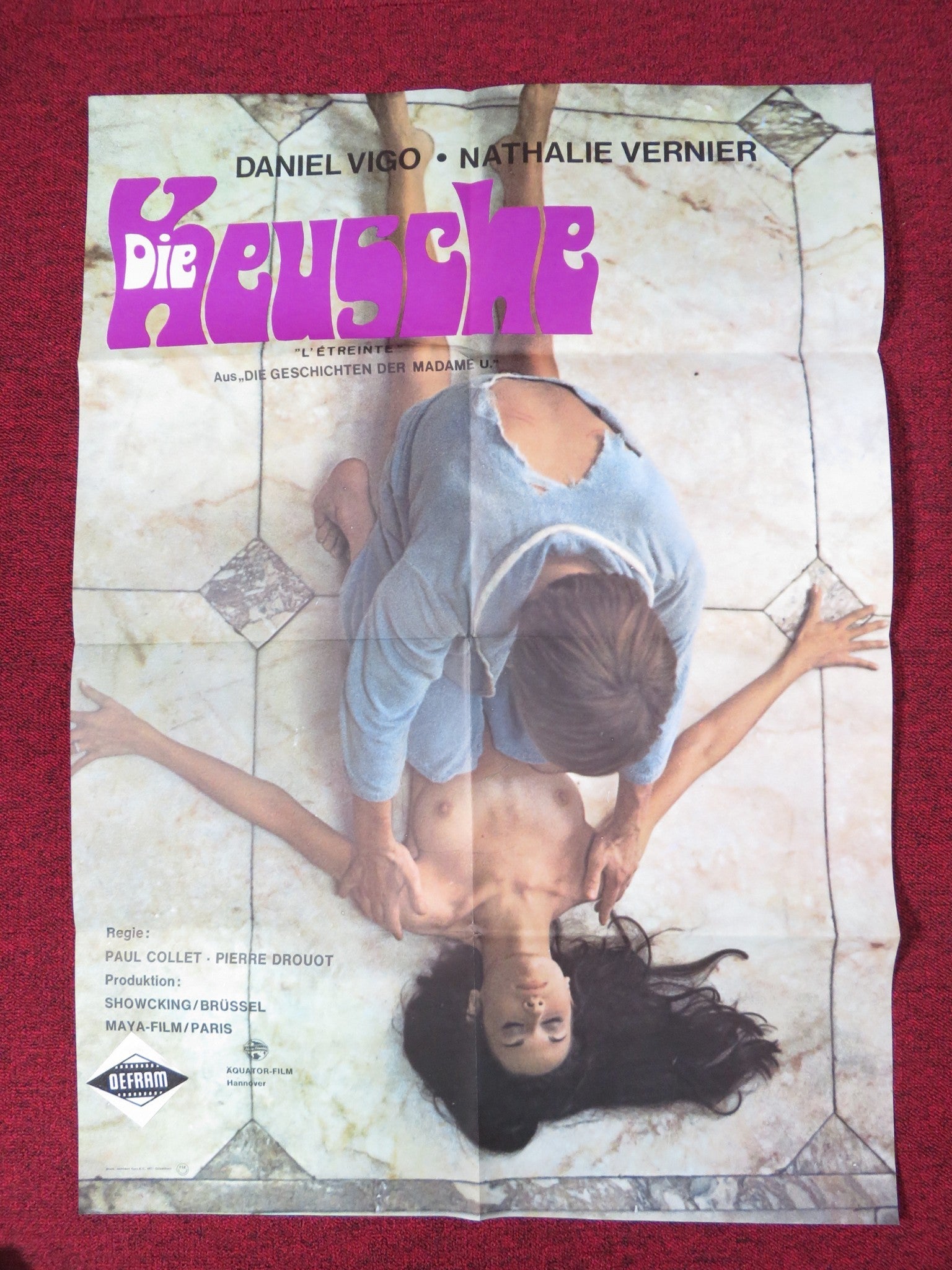 GISELLE GERMAN A1 POSTER FOLDED DANIEL VIGO NATHALIE VERNIER 1969 Rendezvous Cinema Movie posters