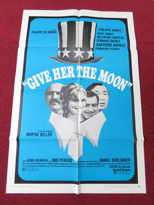 GIVE HER THE MOON FOLDED US ONE SHEET POSTER PHILIPPE NOIRET BERT CONVY 1970 Rendezvous Cinema Movie posters