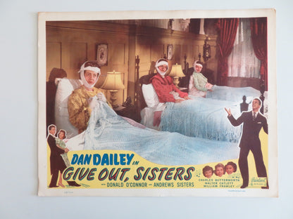 GIVE OUT, SISTERS - A LOBBY CARD DAN DAILEY DONALD O'CONNOR ANDREWS SISTERS 1942 Rendezvous Cinema Movie posters