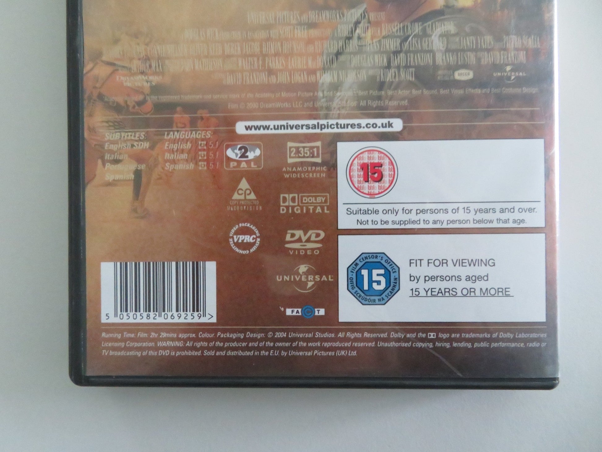 Gladiator - B (DVD) Russell Crowe Joaquin Phoenix 2000 Region 2 Movie posters