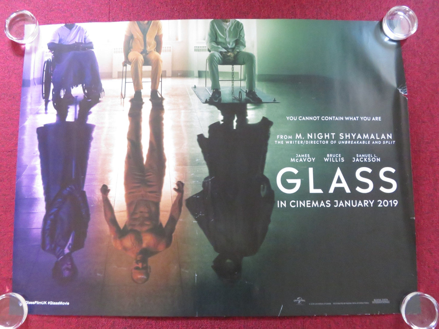 GLASS UK QUAD ROLLED POSTER JAMES MCAVOY BRUCE WILLIS 2019 Rendezvous Cinema Movie posters