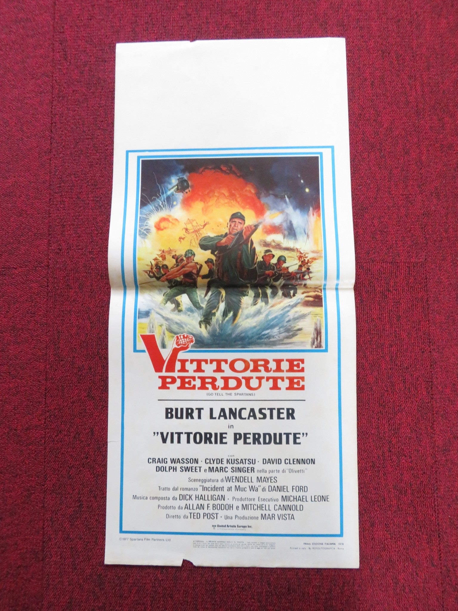 GO TELL THE SPARTANS ITALIAN LOCANDINA POSTER BURT LANCASTER CRAIG WASSON 1977 Rendezvous Cinema Movie posters
